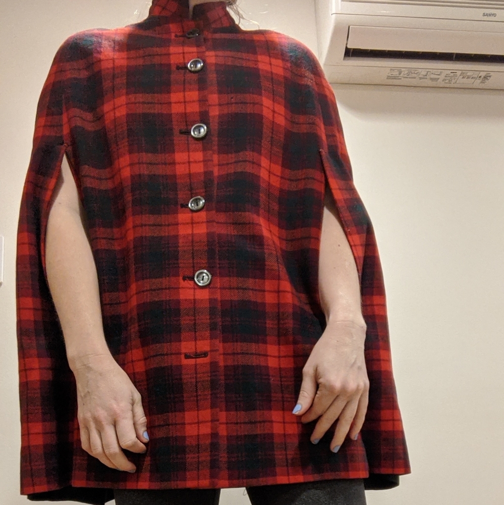 Vintage Plaid Cloak